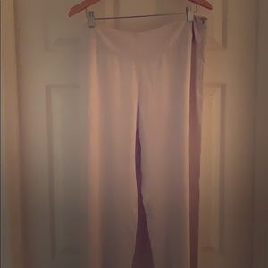 Flowing white silk pants